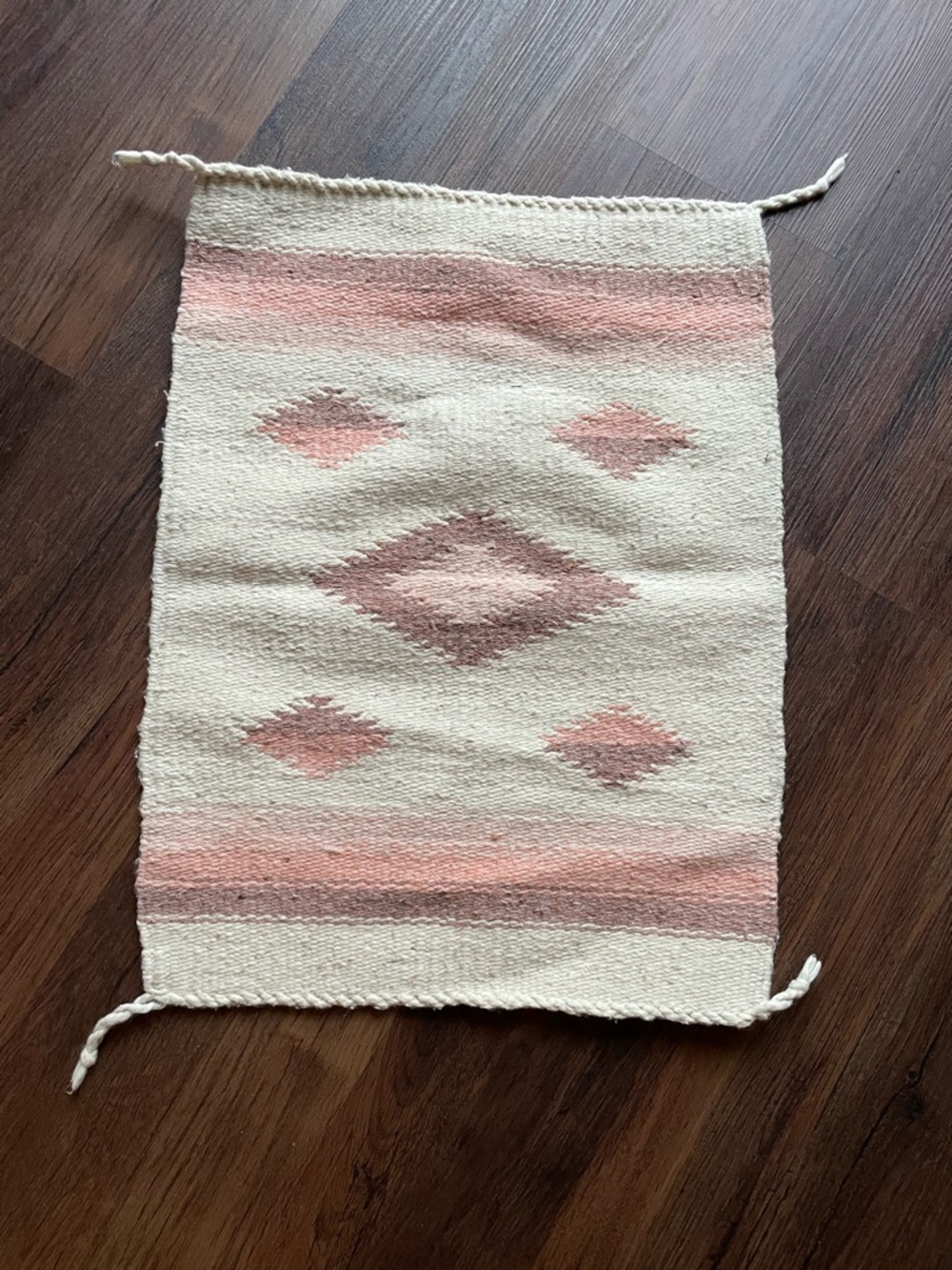 VTG Mayo Mexican Hand Woven Wool Wall Hanging Table Cover Southwestern 15x19”